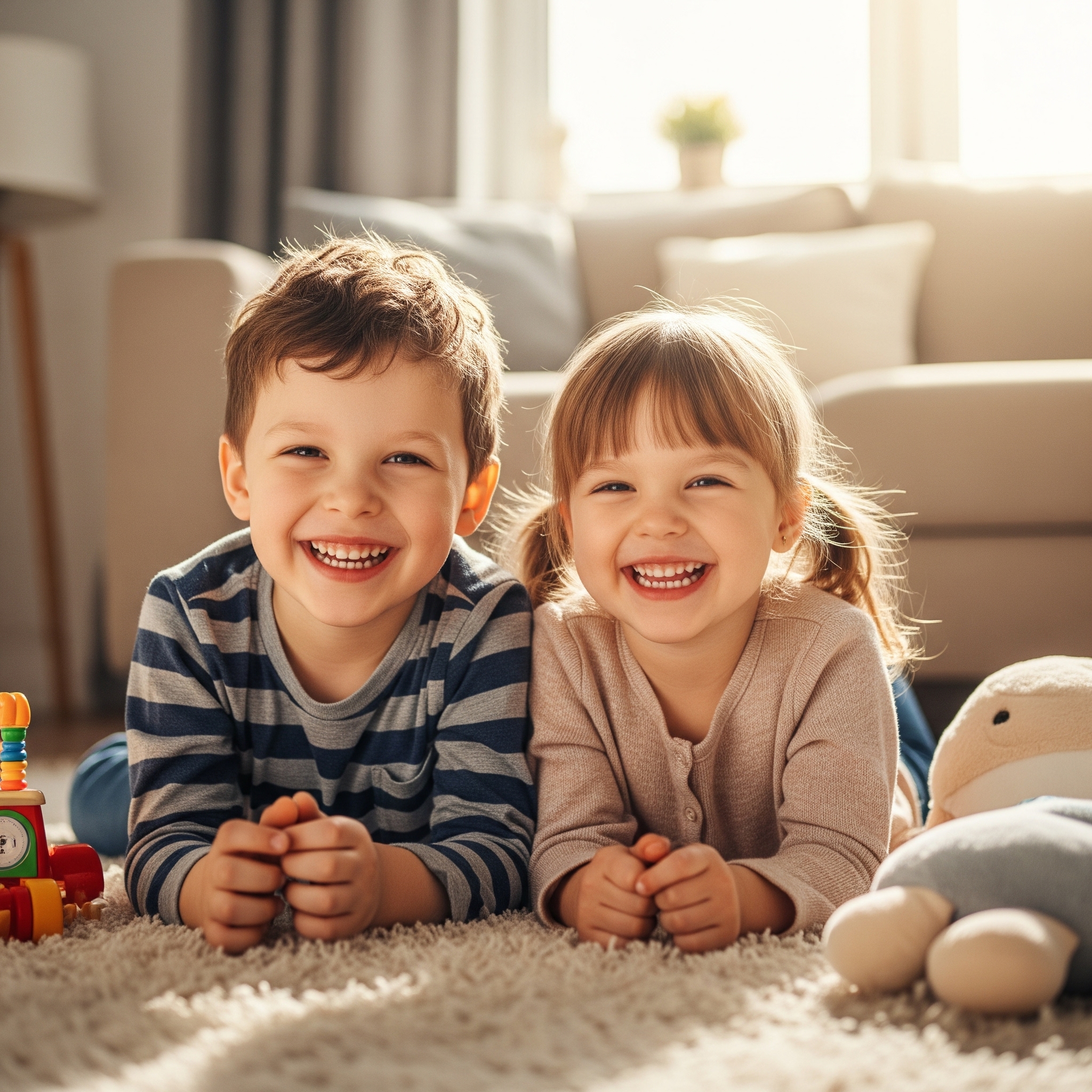 Niños felices en el parque - Protección infantil